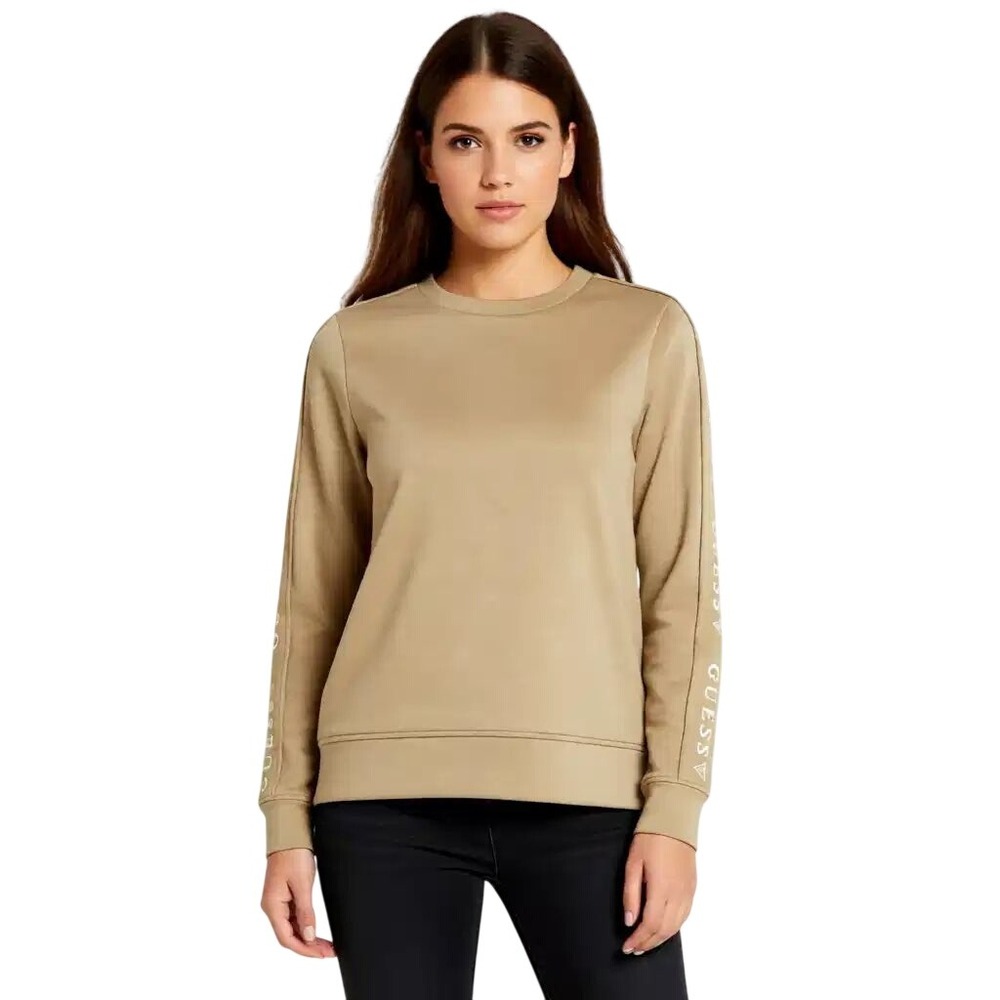 GUESS Los Angeles Tan Logo Tape Sleeve Sweatshirt R5RQ54 KC8D0 MD NWT